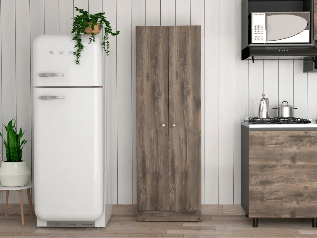 Buxton Rectangle 2 Door Storage Tall Cabinet Dark Brown and Black Wenge Finish furniture max