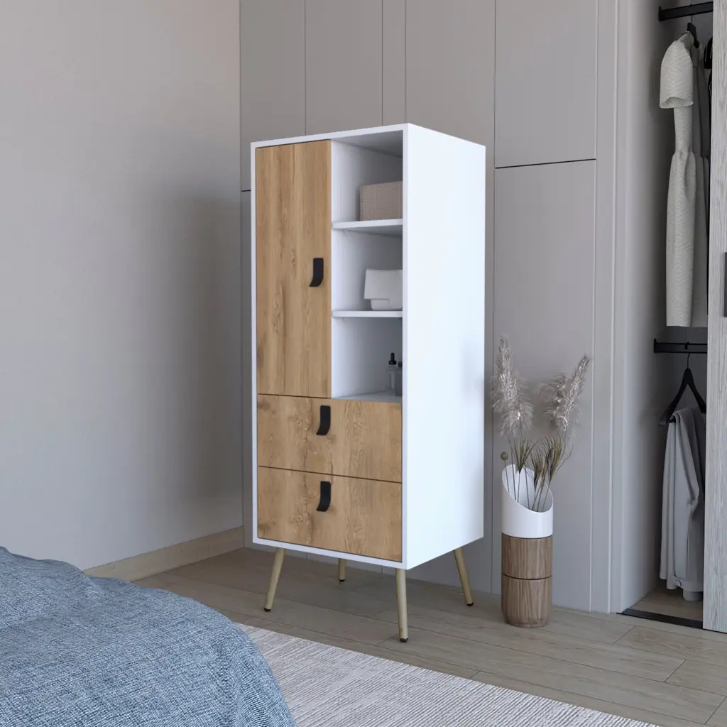 Kimball Tall Dresser Modern Design 2 Drawers Large Storage Bedroom Furniture fm furniture