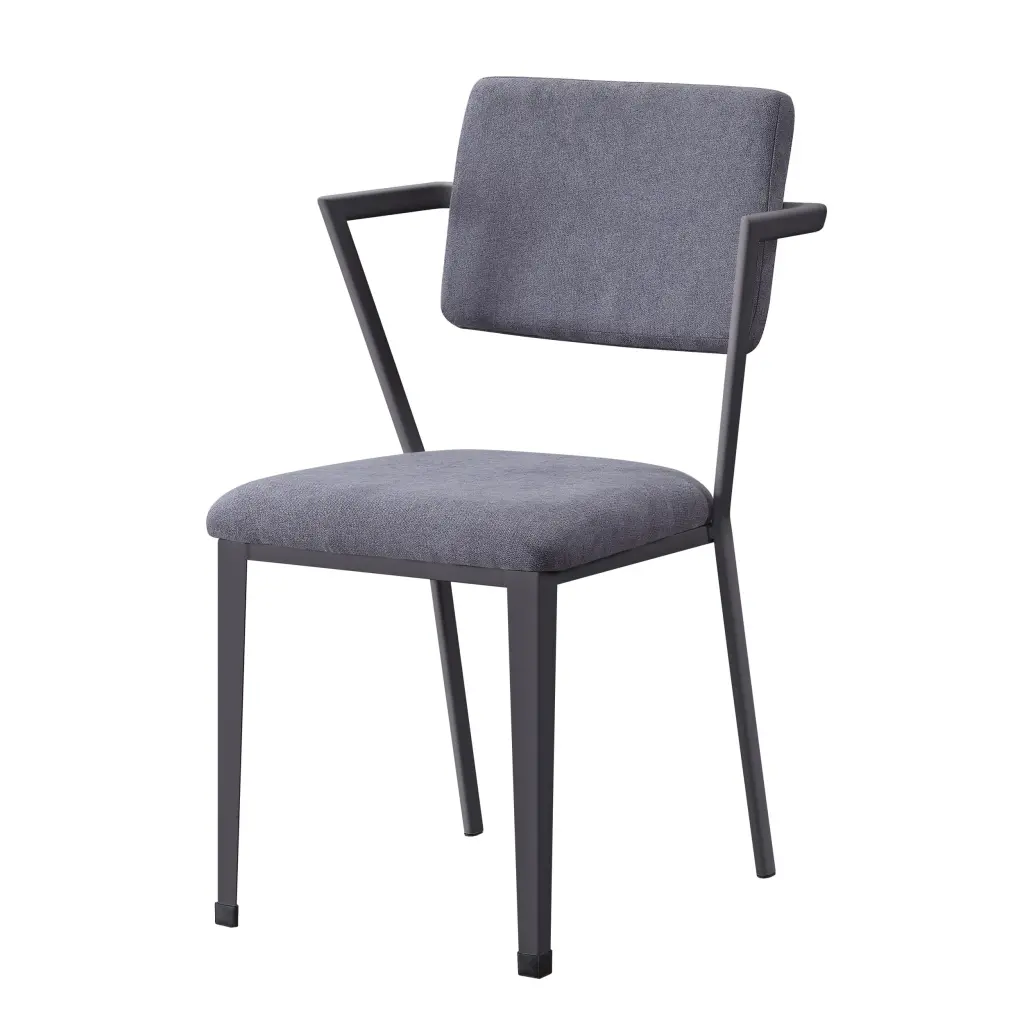 Grey Open Back Upholstered Office Chair - Solid Grey Foam Rectangle furniture max
