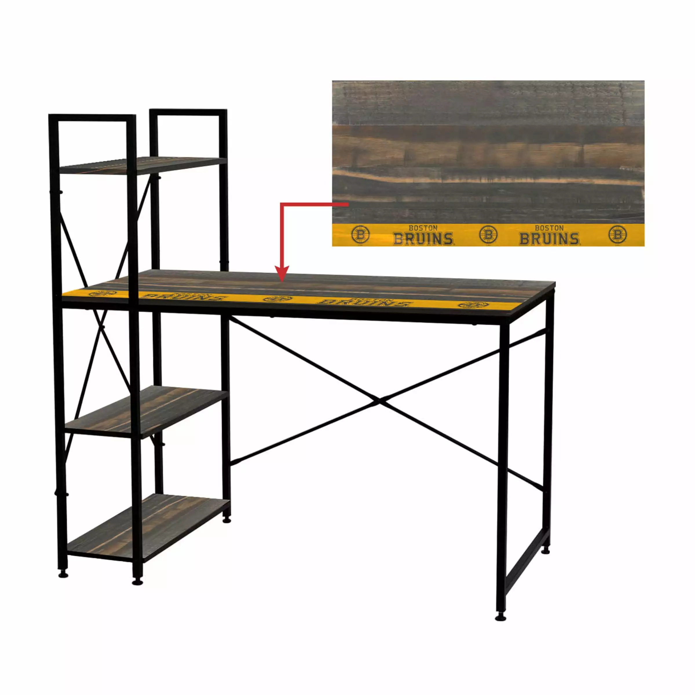 Imperial Boston Bruins Team Office Desk - NHL Themed Home Office Furniture