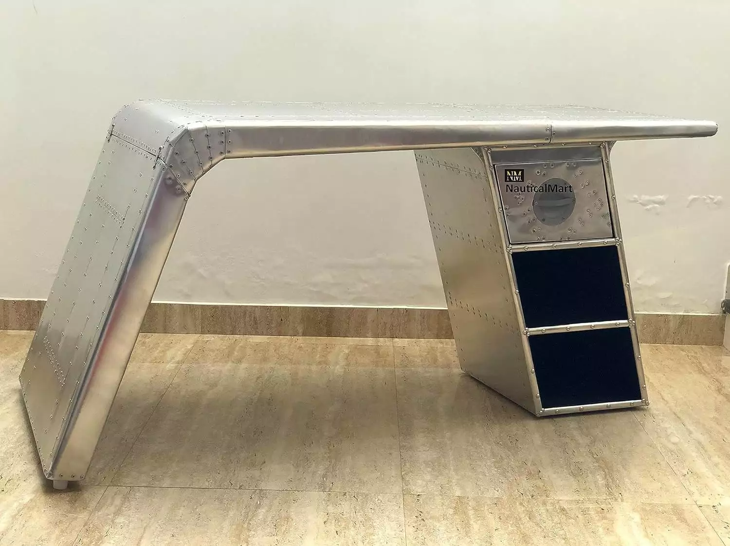 NauticalMart Aviator Airplane Wing Desk Aluminium Table Aviator Home Office Living Room Furniture 78 Inches