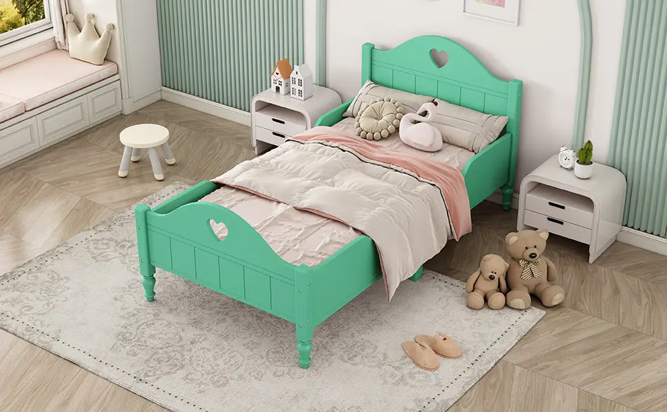 Girl's Beautiful Princess Bed Macaron Twin Size Toddler Bed Side Rails bed best