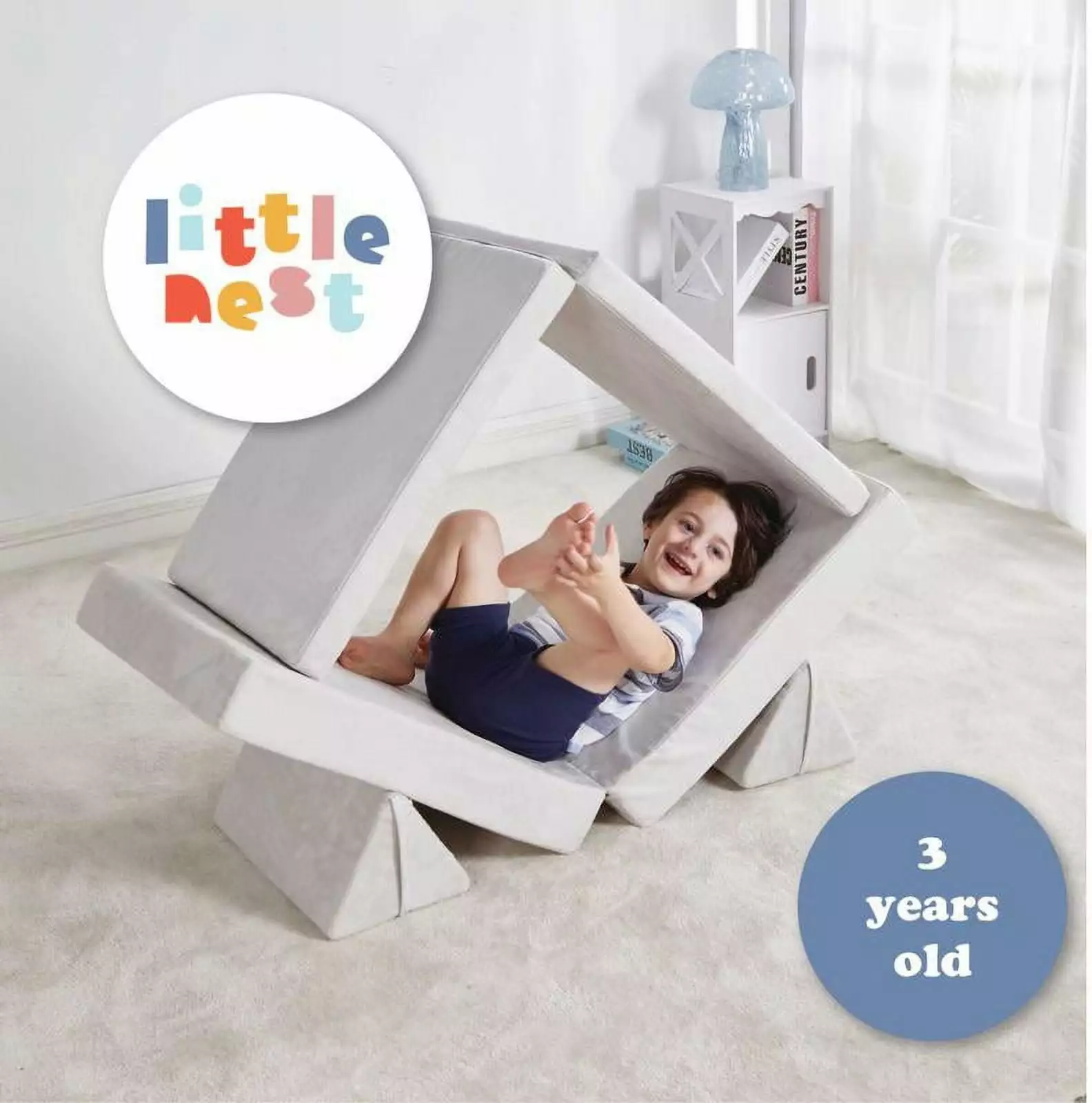 Little Nest Modular Adventure Couch Lunar Grey Toddler Playroom Furniture