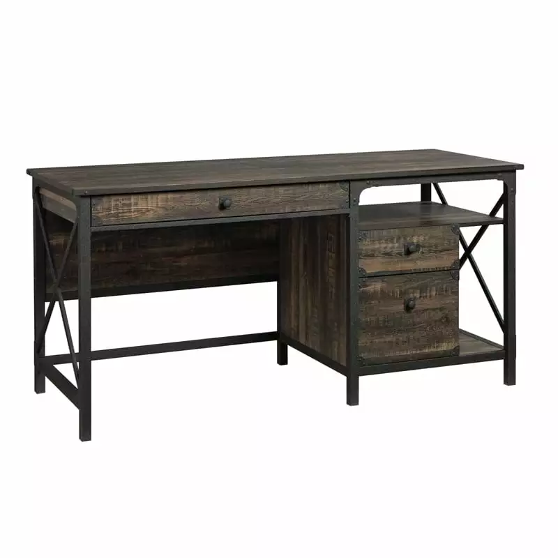 UrbanPro Traditional Computer Desk Engineered Wood Carbon Oak - Classic Home Office Desk