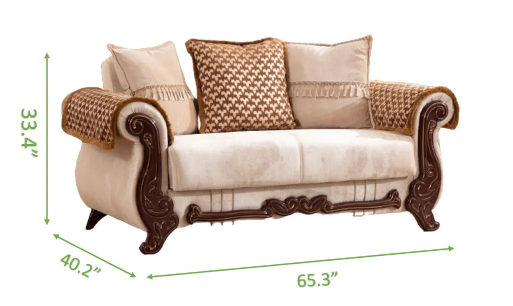 Carmen Traditional Loveseat Chenille Upholstery Wood Frame galaxy home furnishings