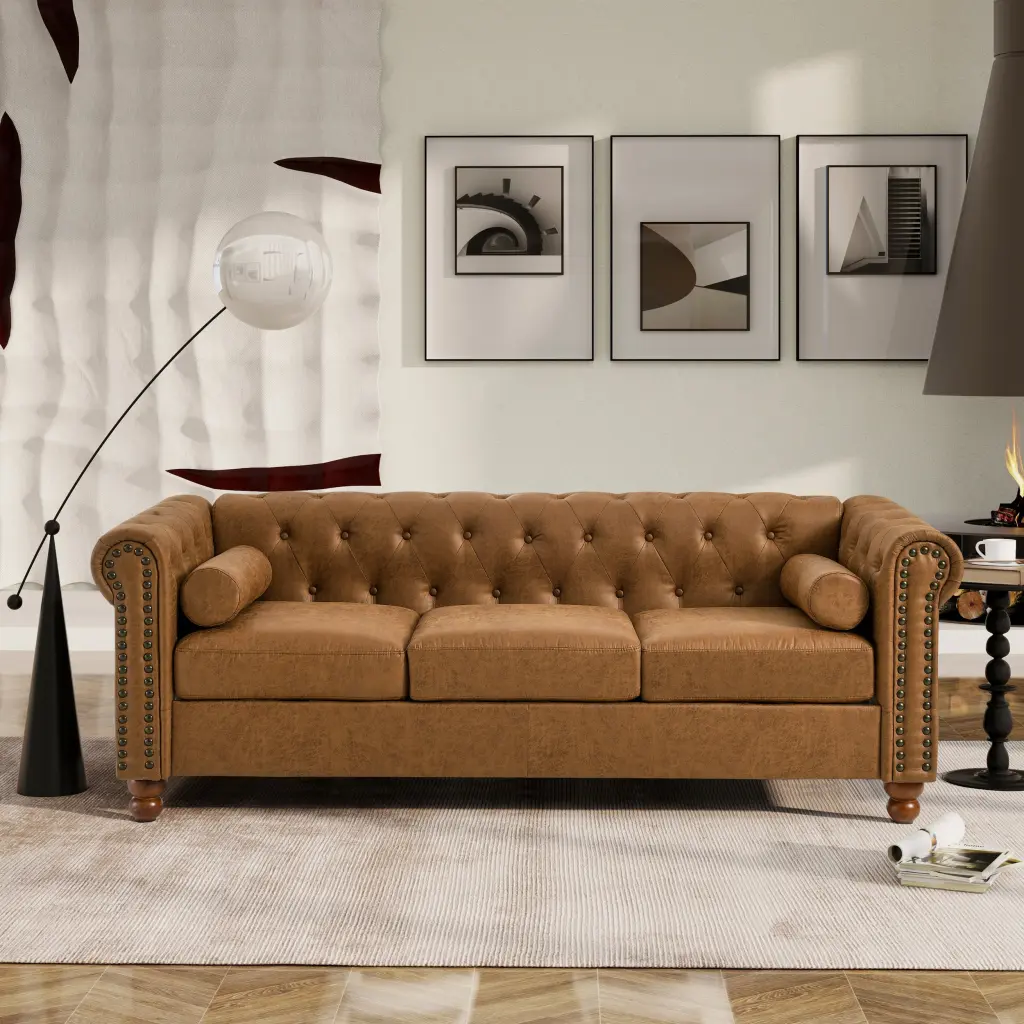 Timeless Traditional Living Room Upholstered Sofa High Tech Fabric ching hing-furniture