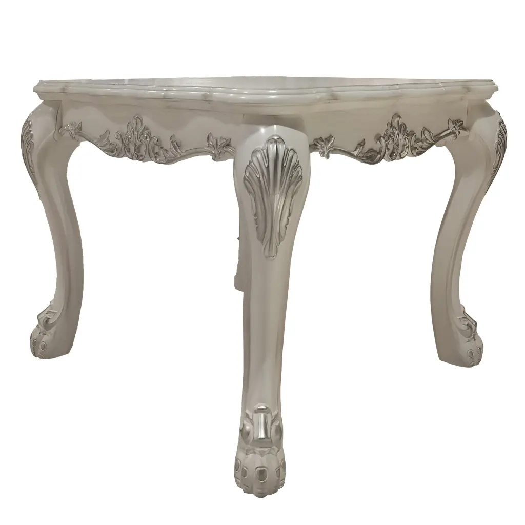 Bone White End Table Claw Leg Traditional Living Room Furniture furniture max