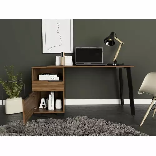 Computer Desk File Drawer and Cabinet Study Writing Desk Table Modern Transitional Home Office Triple Tree