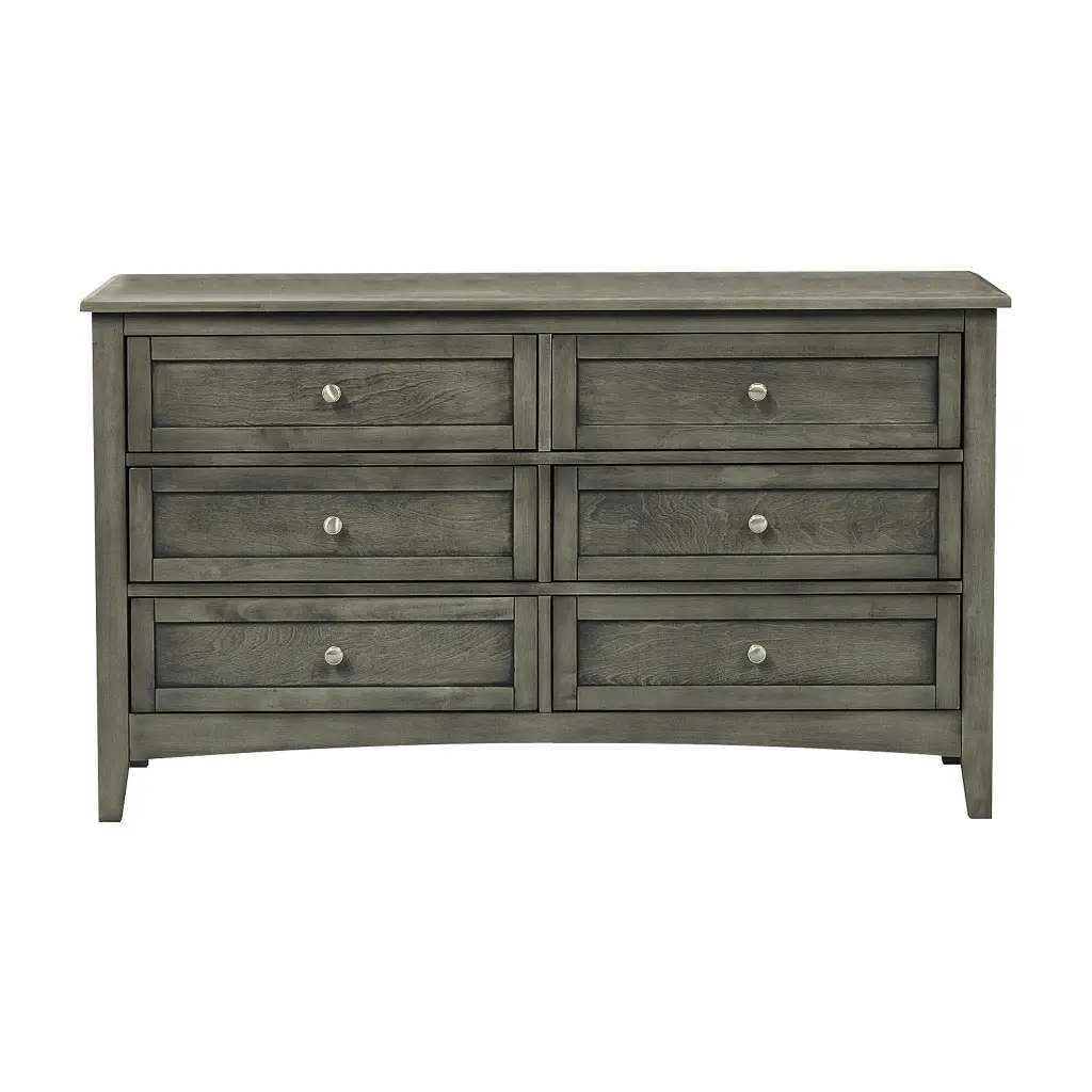 Cool Gray Finish Transitional Style 1Pc Dresser 6X Drawers Birch Veneer Bedroom Storage kanepe