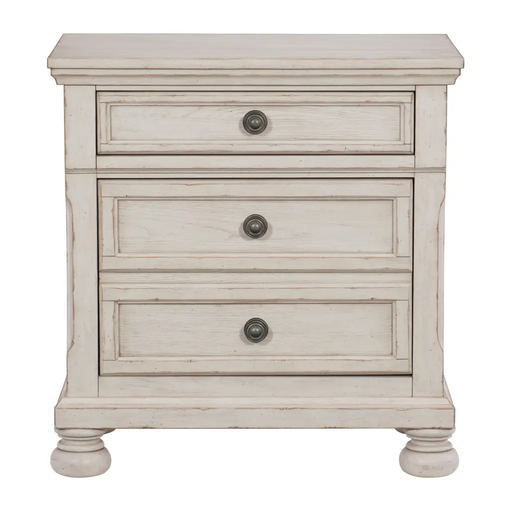 Transitional Wire Brushed White Finish Nightstand Hidden Drawer kanepe