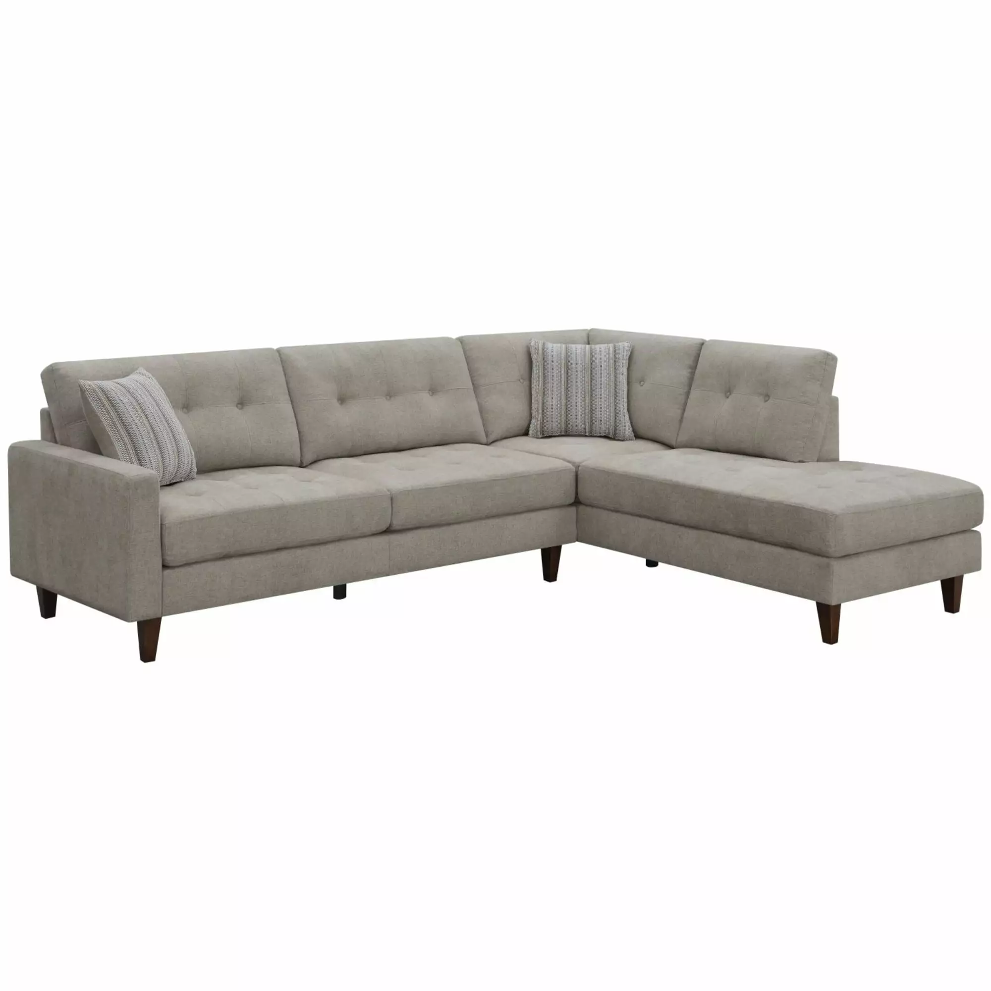 Barton Tufted Upholstered Sectional Sofa Toast and Brown Colors Coaster Company
