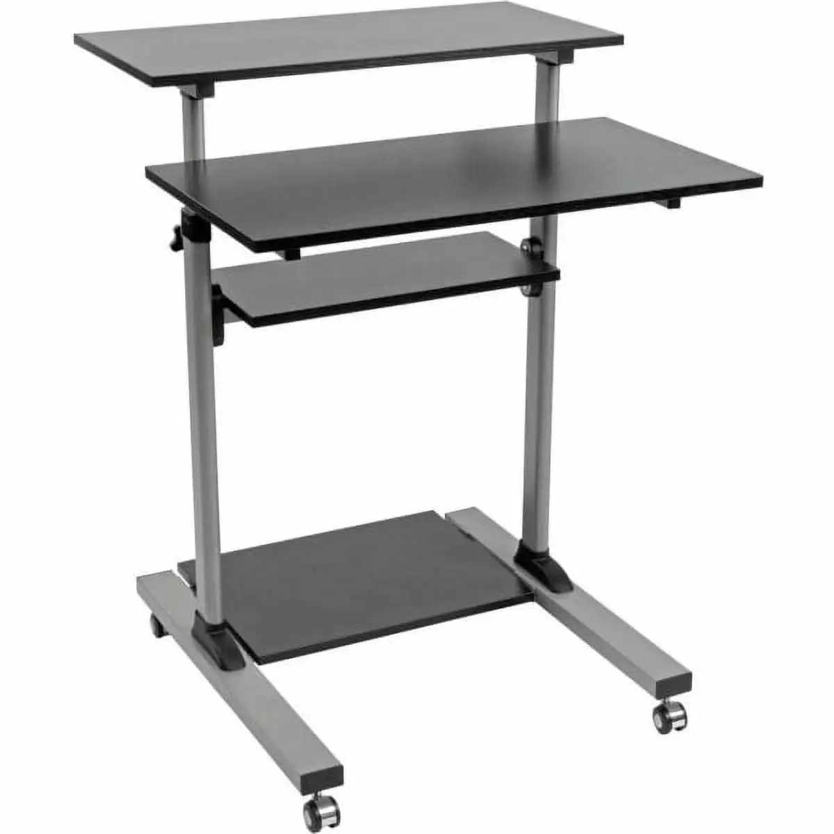 Eaton Tripp Lite Series Rolling Desk TV Monitor Cart Height Adjustable Mobile Standing Desk Black