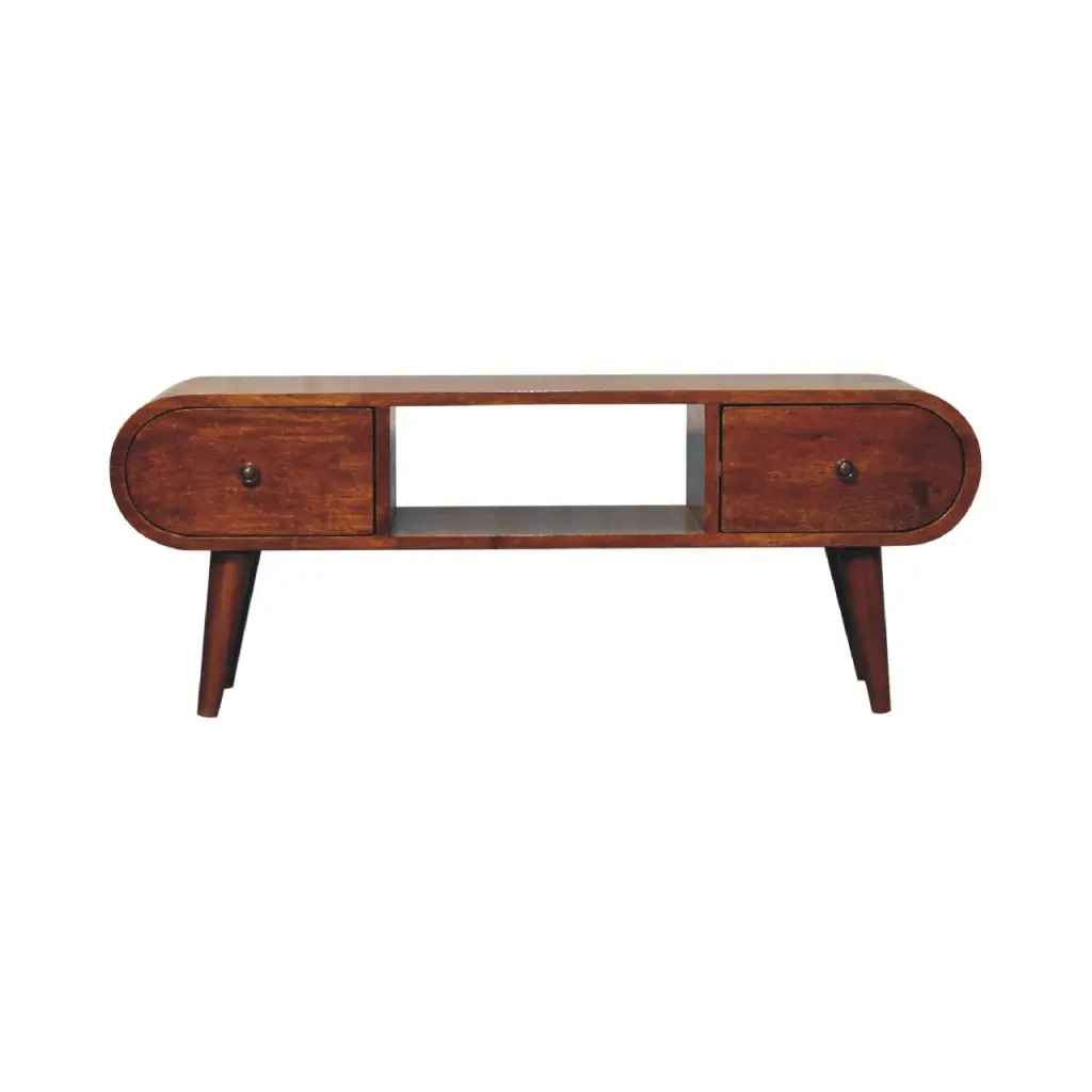 Chestnut Circular Tv Unit Chestnut Solid Wood Entertainment Center artisan furniture