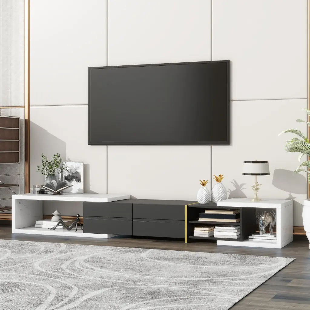 51 to 98.4 Inch Modern Extendable TV Stand TVs Up To 90 Inches Entertainment rnb