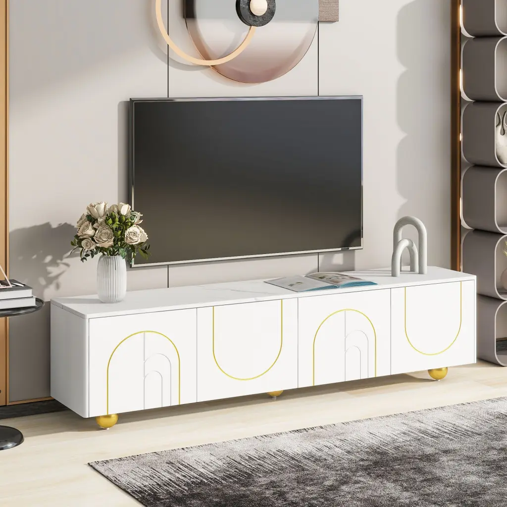 Modern TV Stand TVs Up to 75 Inches, Entertainment Center Storage rnb