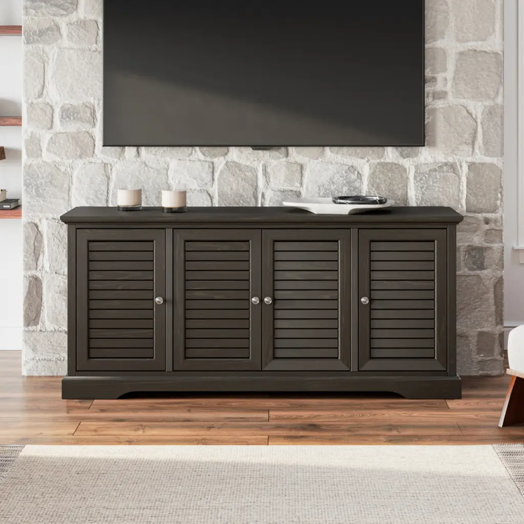 Topanga 68 Inch 4 Door TV Console TVs Up to 80 Inches No Assembly Required bridgevine home