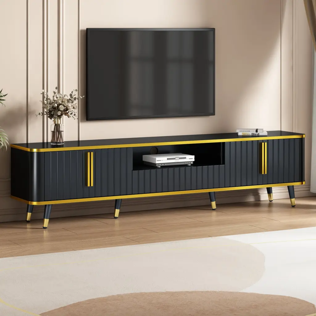Premium Minimalism TV Stand Open Storage Shelf TVs Up to 85 Inches rnb