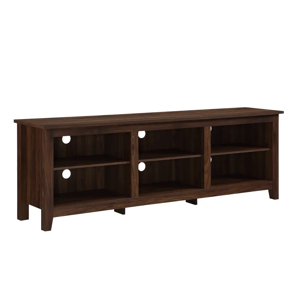 Modern Transitional 3 Shelf Open Storage 70 Inch TV Stand 80 Inch TVs Dark Finish walker edison