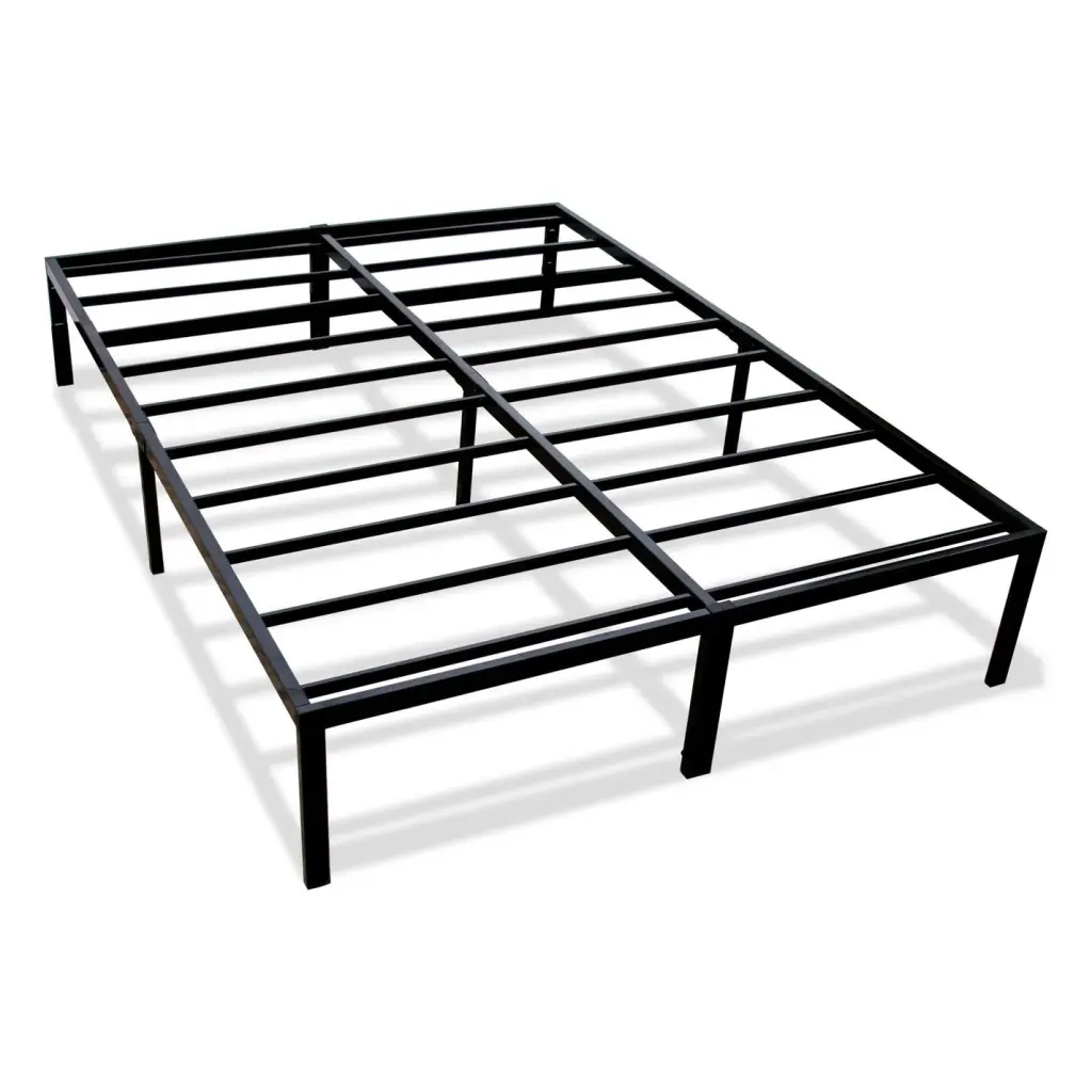 Modern Platform Foundation Twin Bed Frame Black Steel Sturdy Support omne sleep