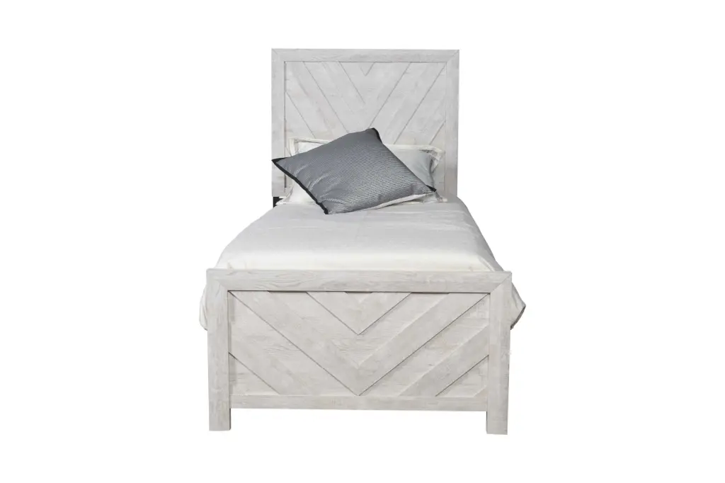 Denver Modern Style Twin Bed Gray Wood Frame Box Spring Required galaxy home furnishings