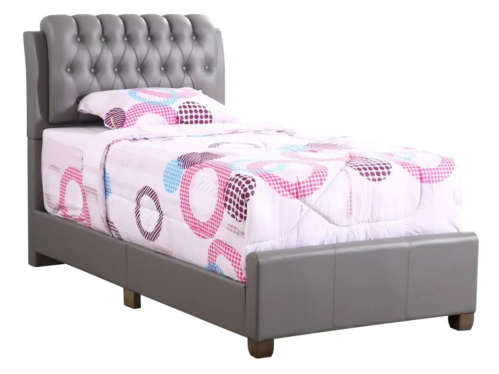 Marilla G1505C TB Up Twin Bed Light Grey Foam PU glory furniture