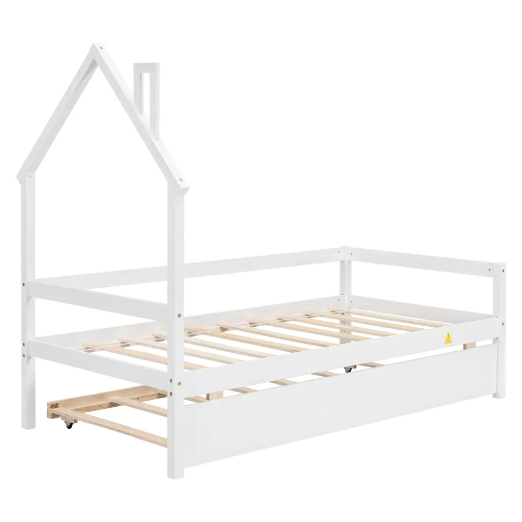 Twin Houtilize Wooden Daybed Trundle Influenced Headboard Bed inspirit