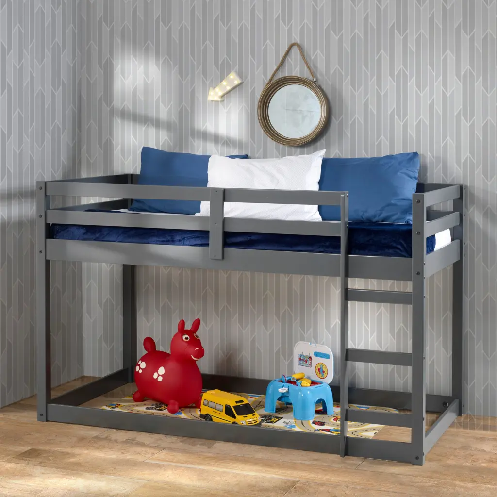Grey Twin Loft Bed Ladder Twin Grey Wood Bedroom Pine Slat Beds furniture max