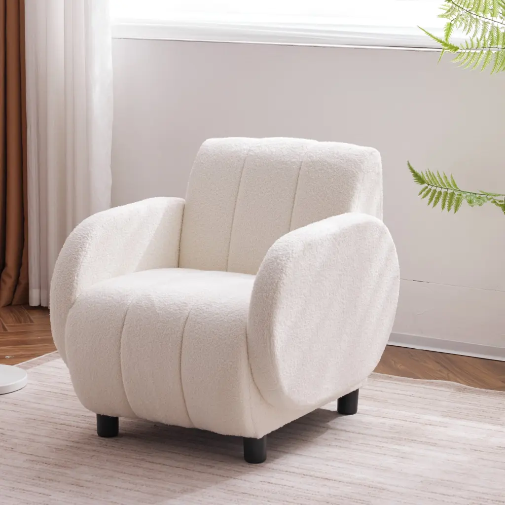 Modern Fabric Upholstered Armchair Reading Chair Single Seater rnb