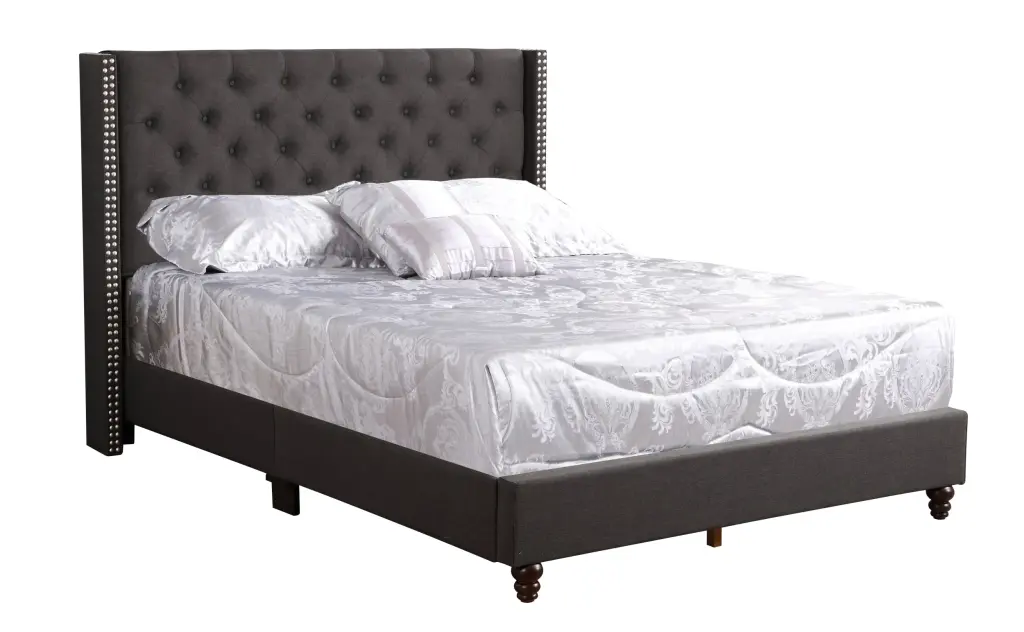 Julie G1906 Queen Upholstered Bed Black Foam Fabric glory furniture