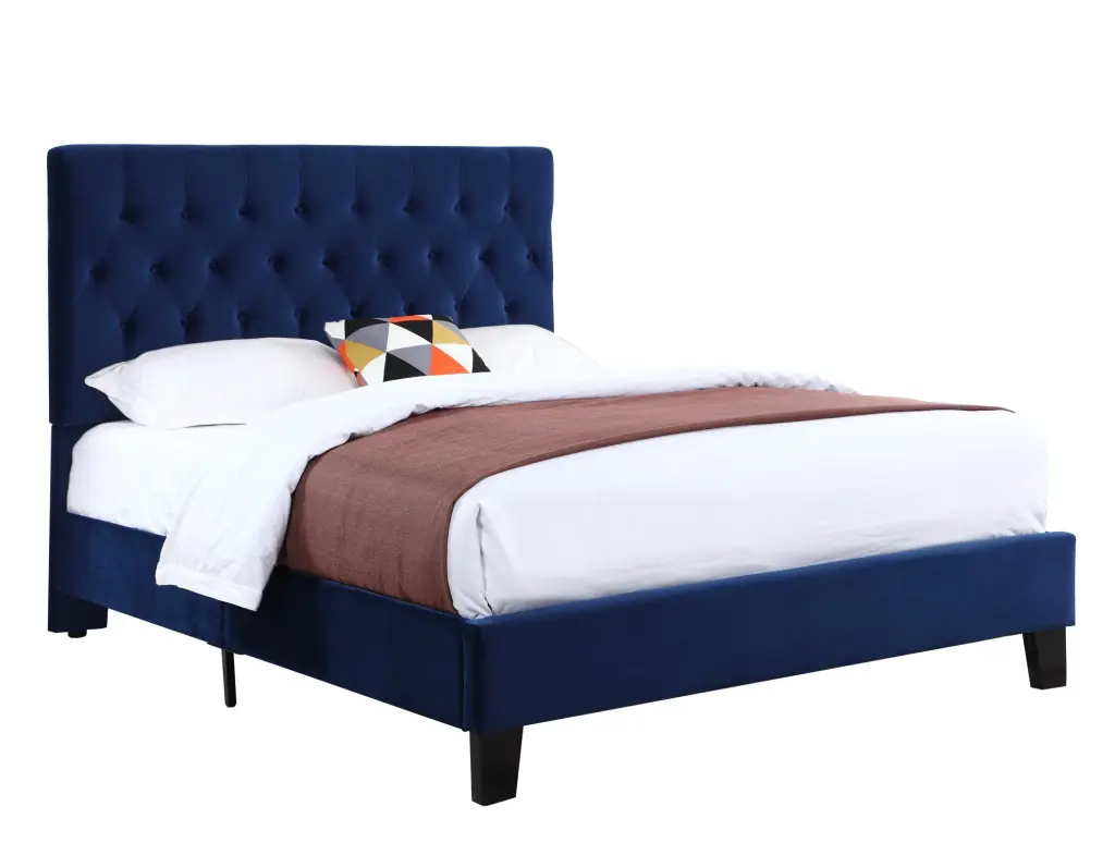 Luma Blue Full Upholstered Bed Foam and Solid Wood Frame wallace - bay