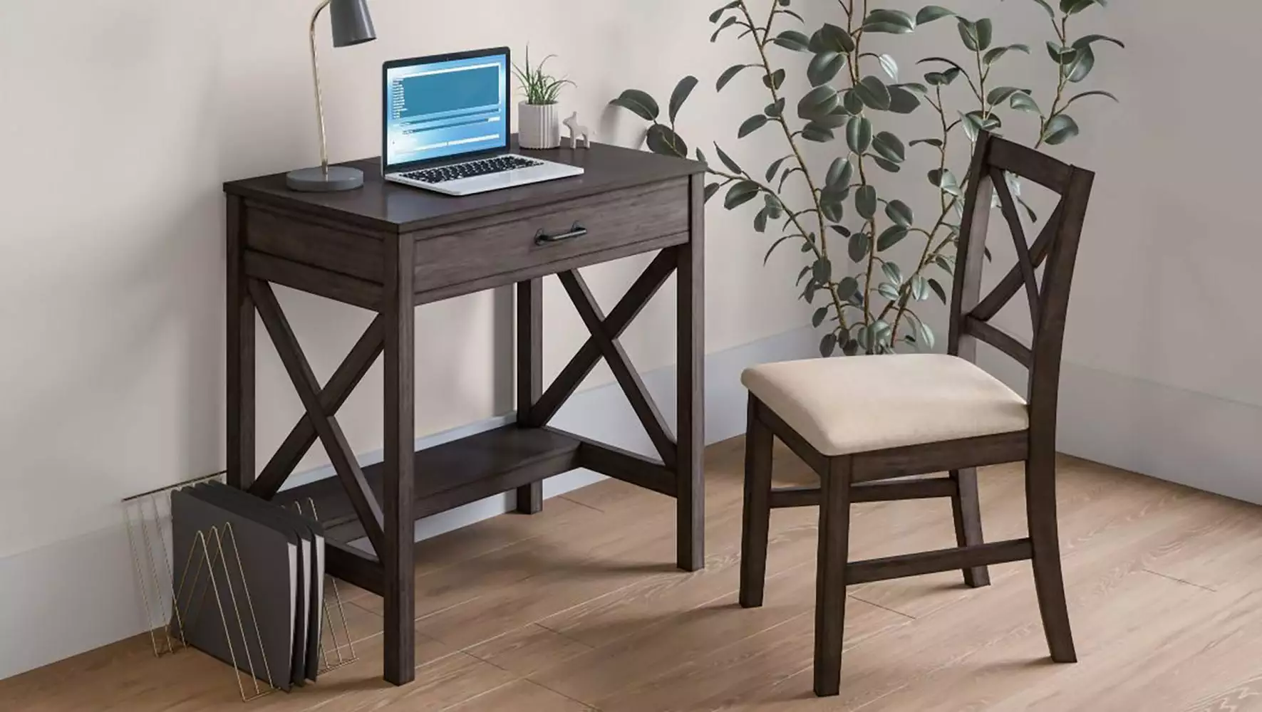 Jofran Hobson USB Charging Desk and Chair Set - Ergonomic Home Office Solution JOFRAN INC.