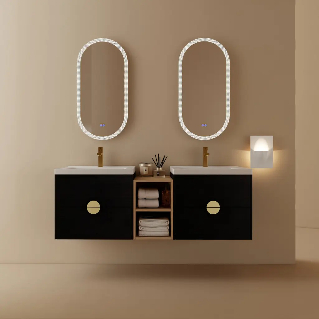 60 Inch Wall Mounted Bathroom Vanity Sink And Storage g-lemon