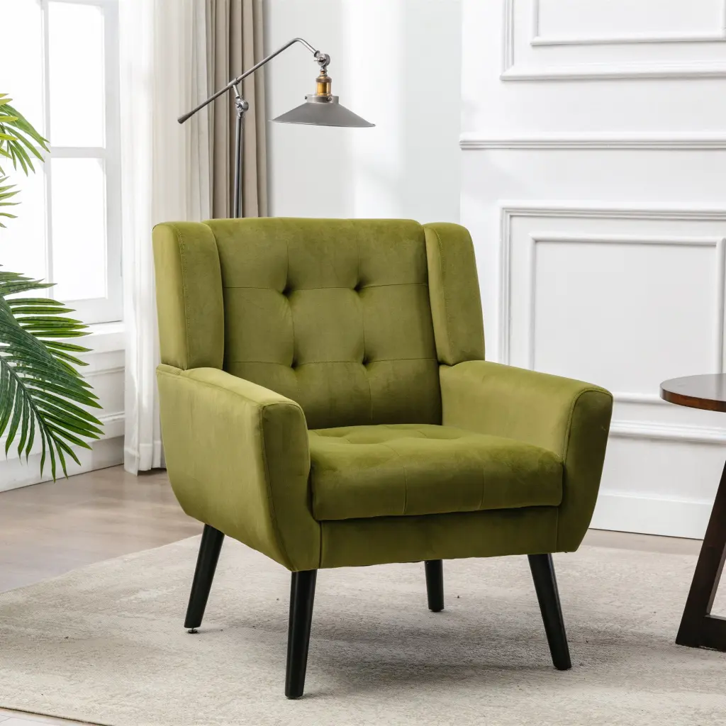 Modern Soft Velvet Ergonomics Accent Chair Living Room Comfort homemax