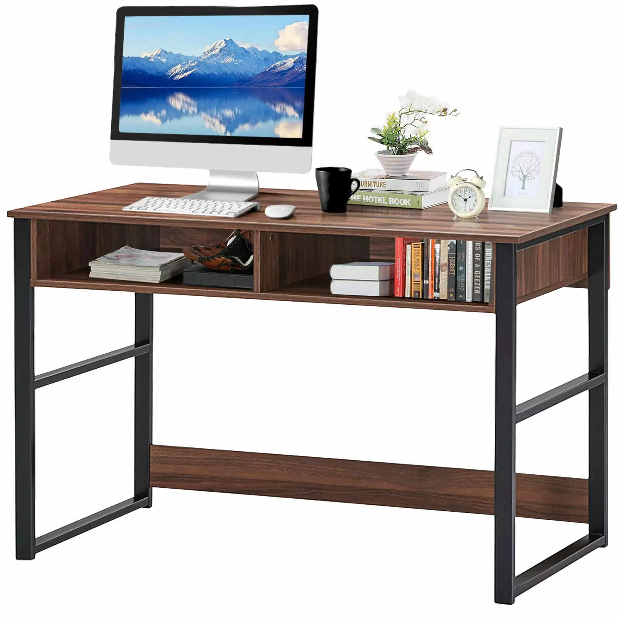 Gymax Vintage Home Office Computer Desk 2 Drawers Makeup Vanity