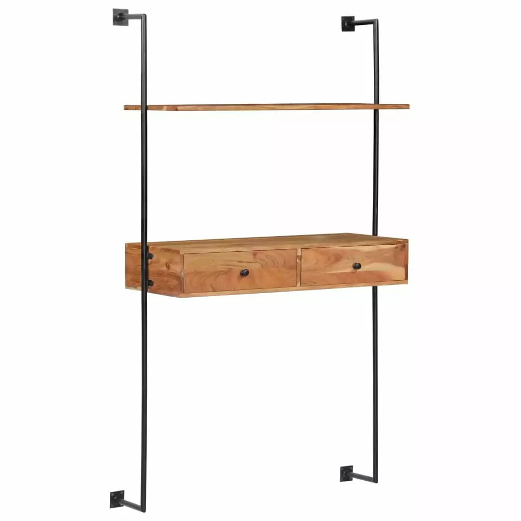 vidaXL Wall Desk 35.4x15.7x66.9 Inches Solid Acacia Wood