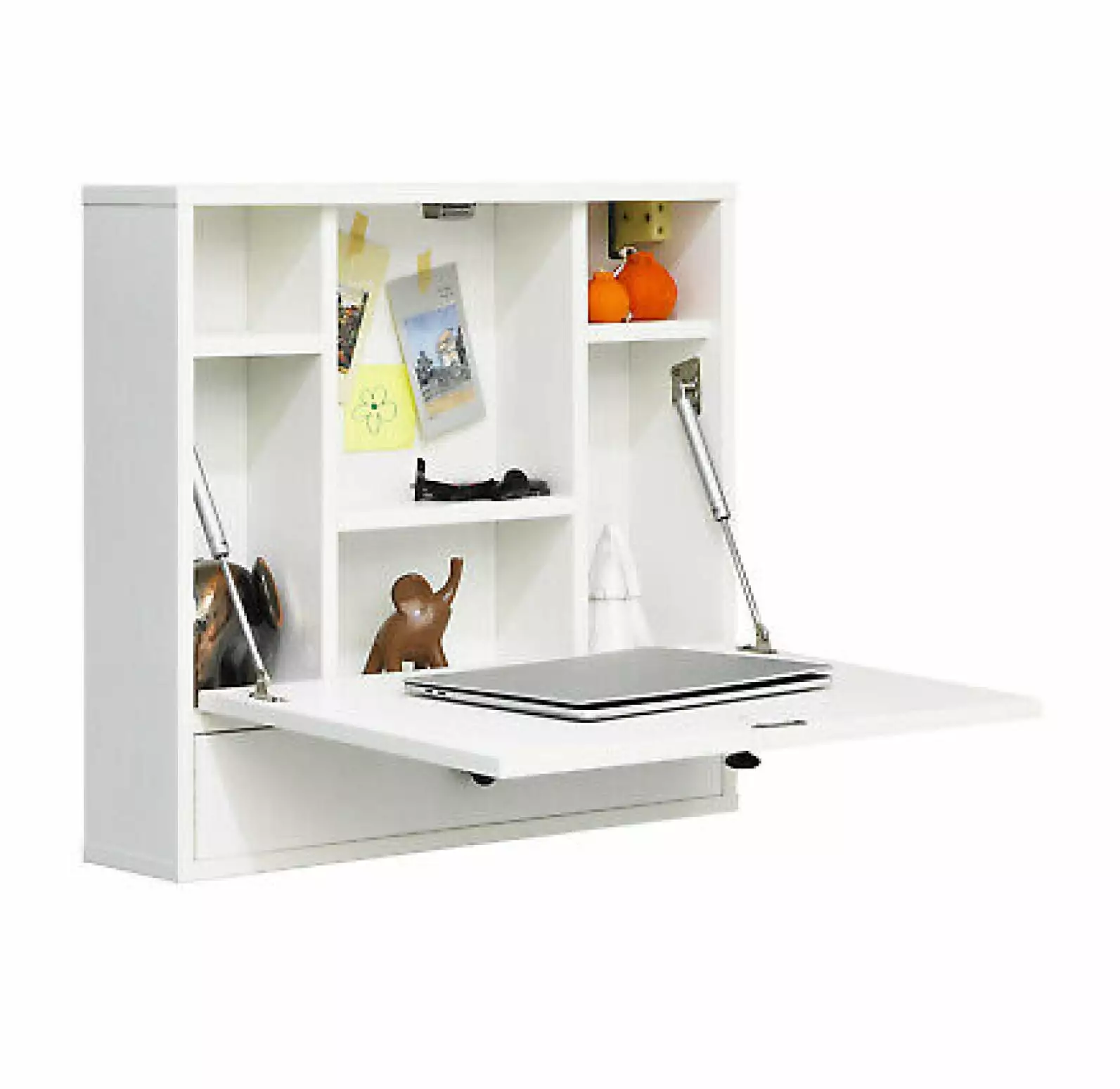 ZHANGHU White Wall-Mount Foldable Floating Desk Laptop Workstation