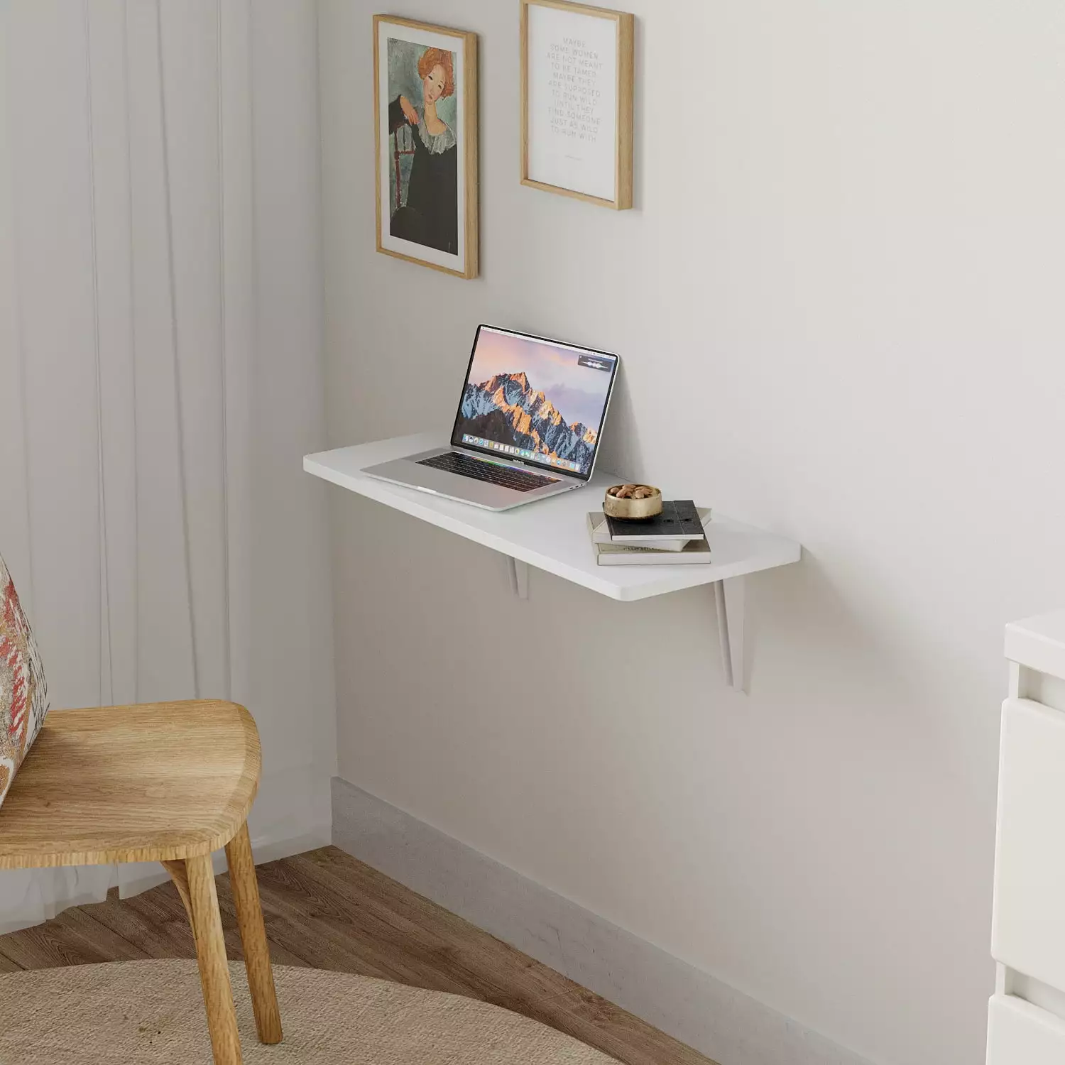 Ktaxon Wall-Mounted Drop-Leaf Table Floating Folding Laptop Computer Desk Study