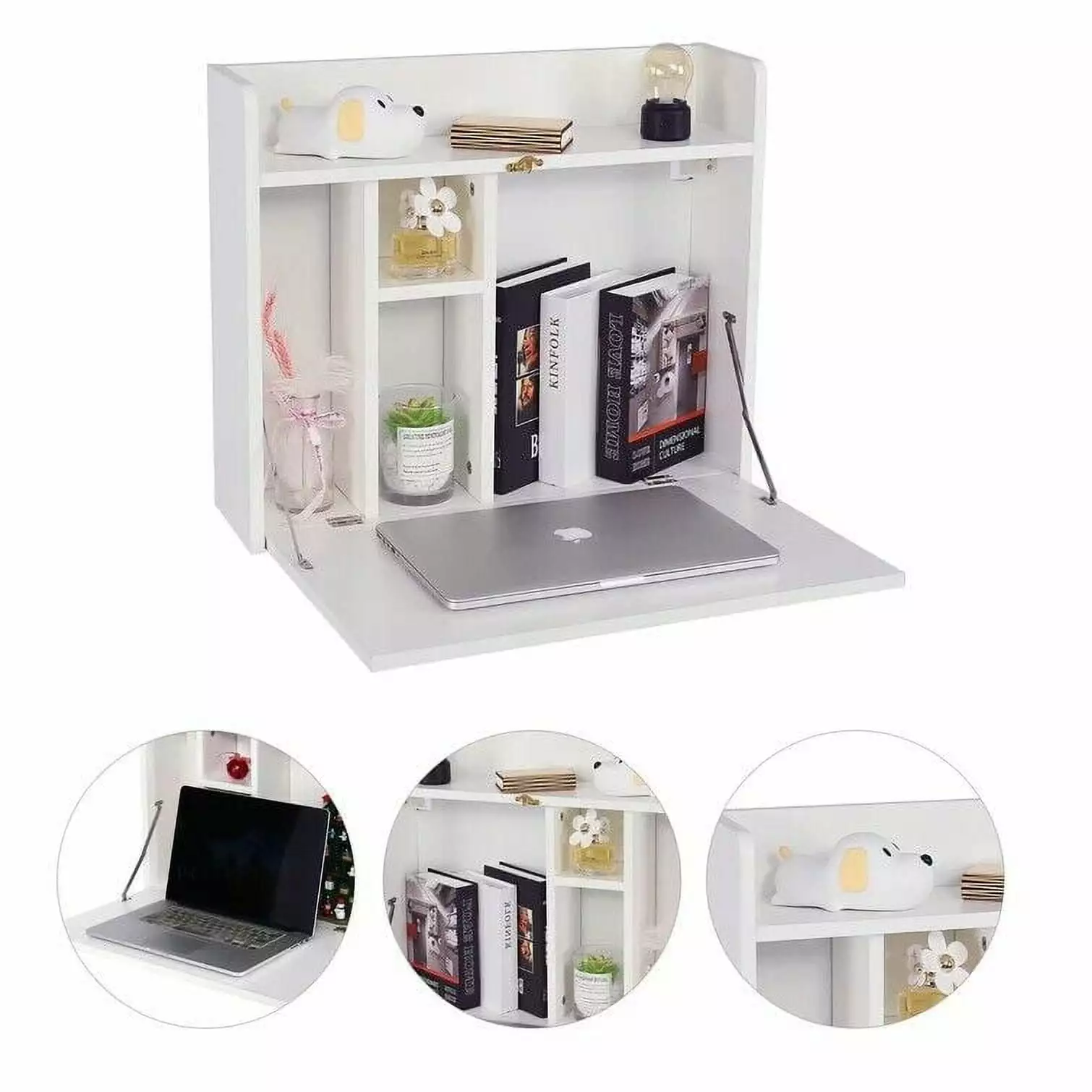Wall Mounted Desk Multifunctional Fold Down Desk Computer Laptop Desk Storage NOBRAND