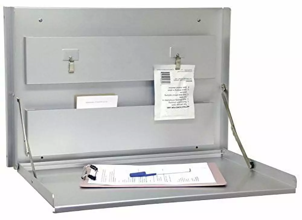 Omnimed Wall Desk Built- Storage Anodized Aluminum Space Saving Desk