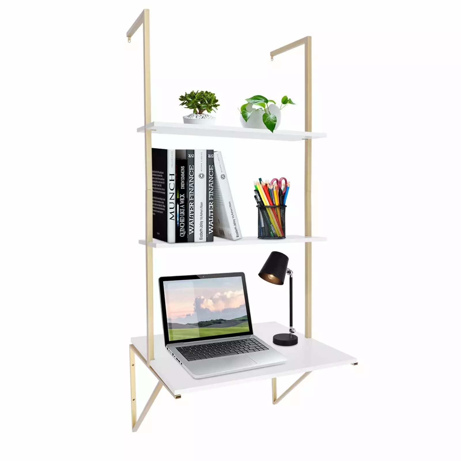 Modern 3 Layers Table Shelf Wall Mount Floating Computer Desk Bookshelf UNBRAND