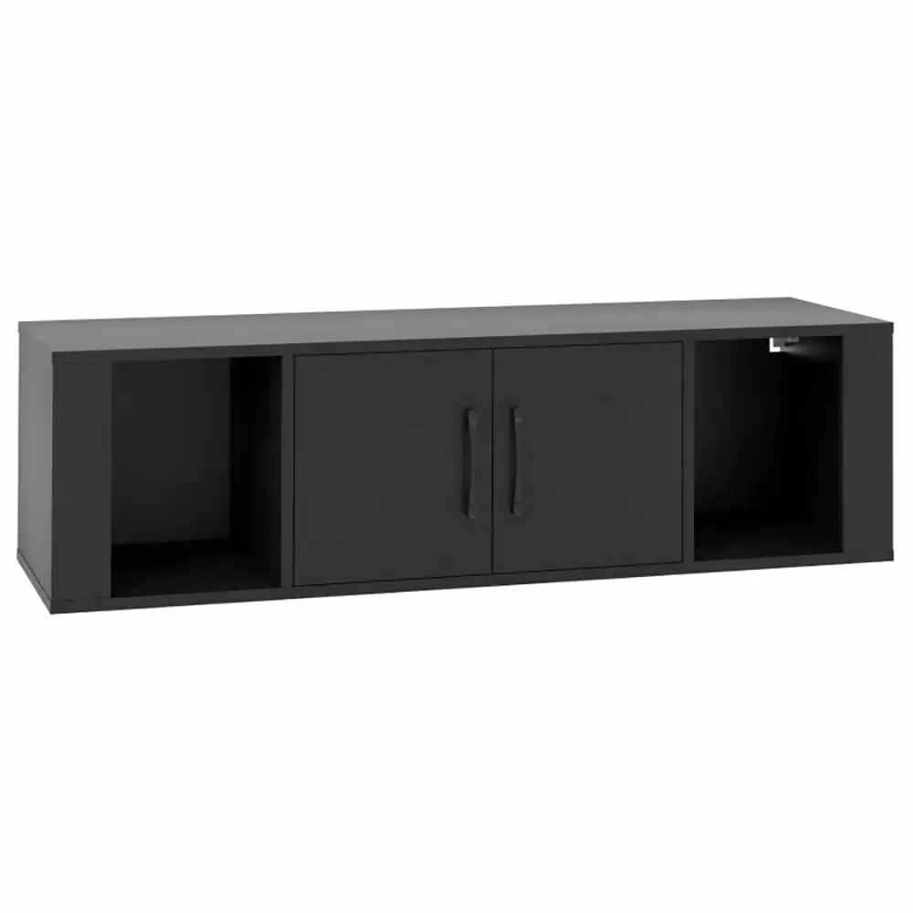 Resenkos Wall Mounted Floating Desk Hutch Storage Shelves and Metal Handles