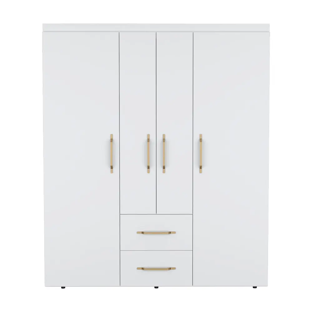 Armoire Elma Bedroom Wardrobe White Particle Board Storage Cabinet treevol furniture