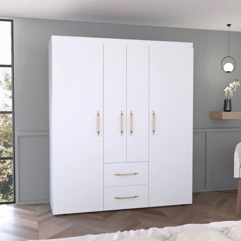 Bariloche Wardrobe Multi Section Storage Hanging Rods and Shelves tuhome
