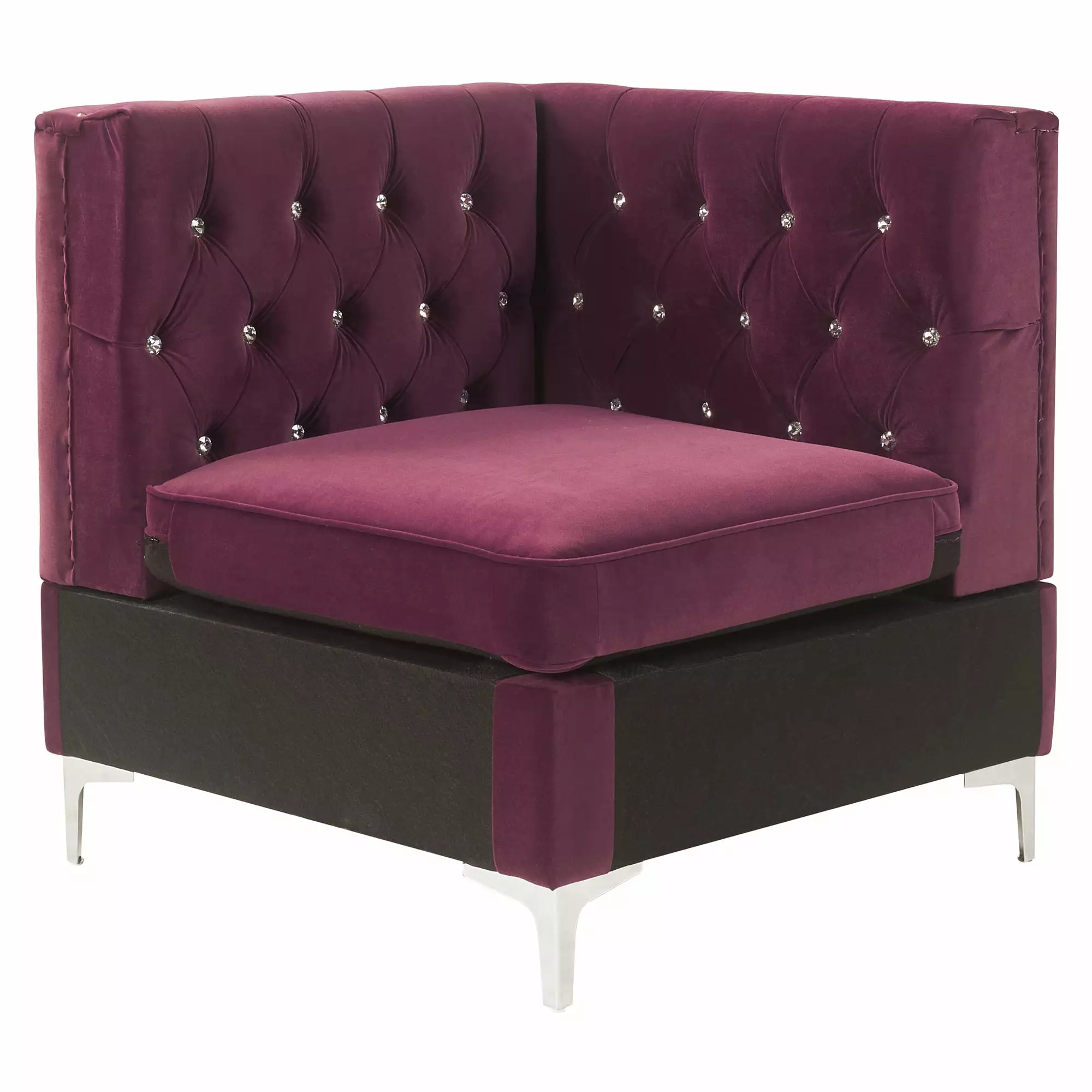 ACME Jaszira Modular Sofa Wedge Burgundy - Upholstered Living Room Seating Acme Furniture