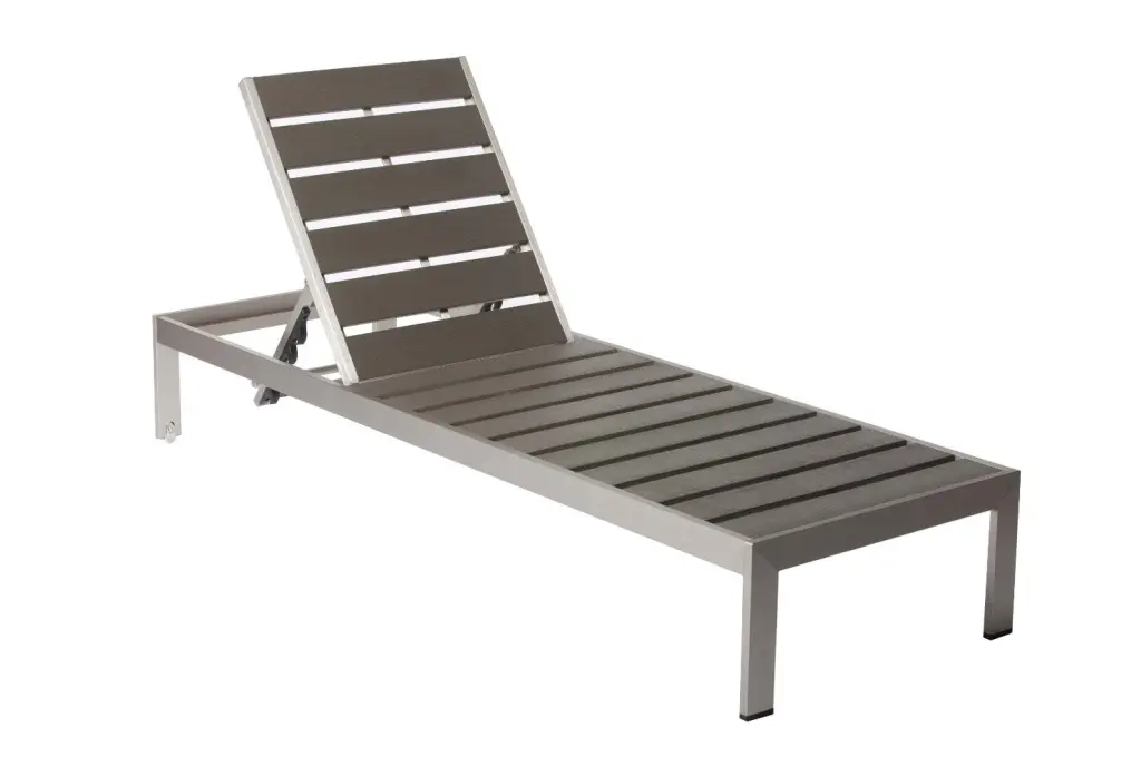 Multi-functional Modern Anodized Aluminum Wheeled Lounger Gray royal hampton