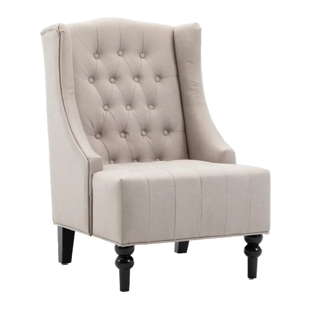 Modern Living Room Button Tufted Wingback Accent Chair Premium Look kanepe