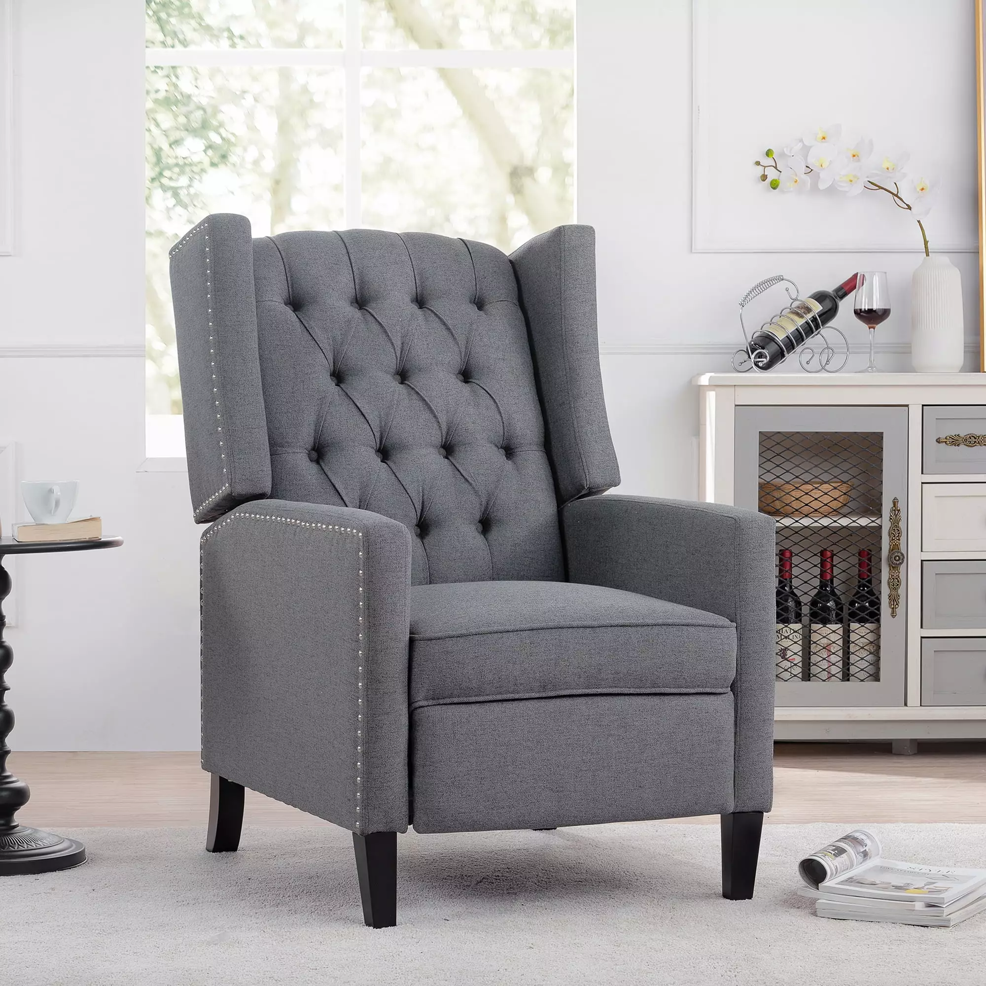 27 Wide Manual Wing Chair Recliner 62696 Comfortable Living Room Reclining Chair Miekor