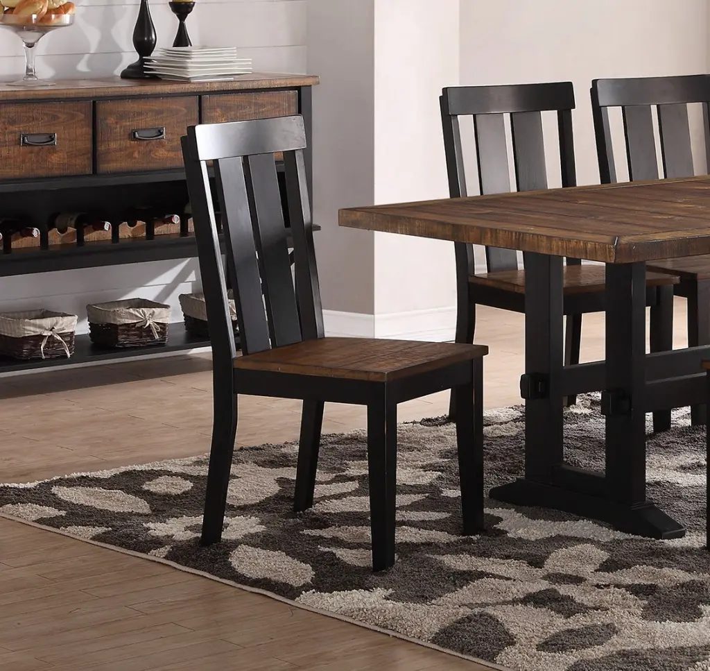 Set 2 Solid Wood Dining Chairs Dark Brown Hues kanepe