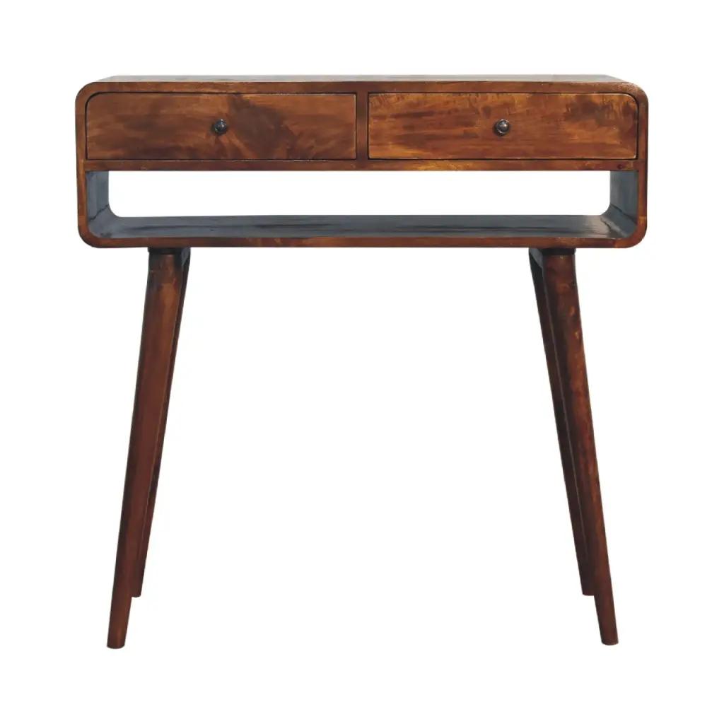 Sonata Chestnut Console Table Solid Wood Entryway Table artisan furniture