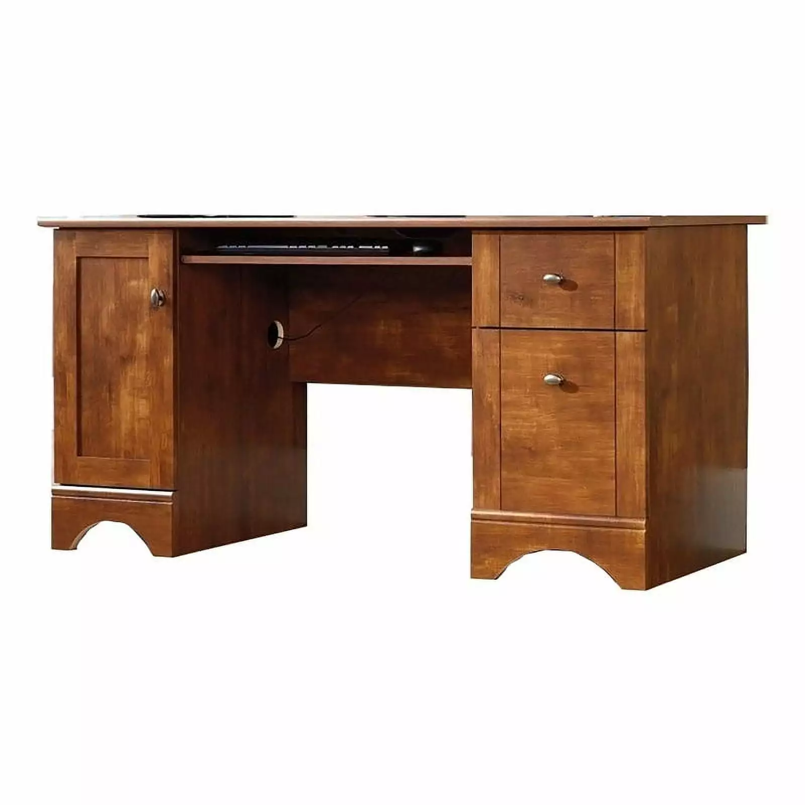 Kingfisher Lane 2 Door Brushed Maple Wood Computer Desk Home or Office